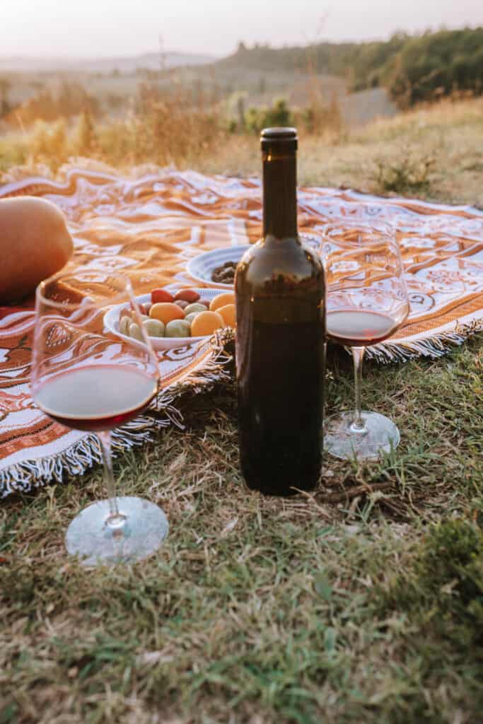 Tuscany Sunset Wine Picnic