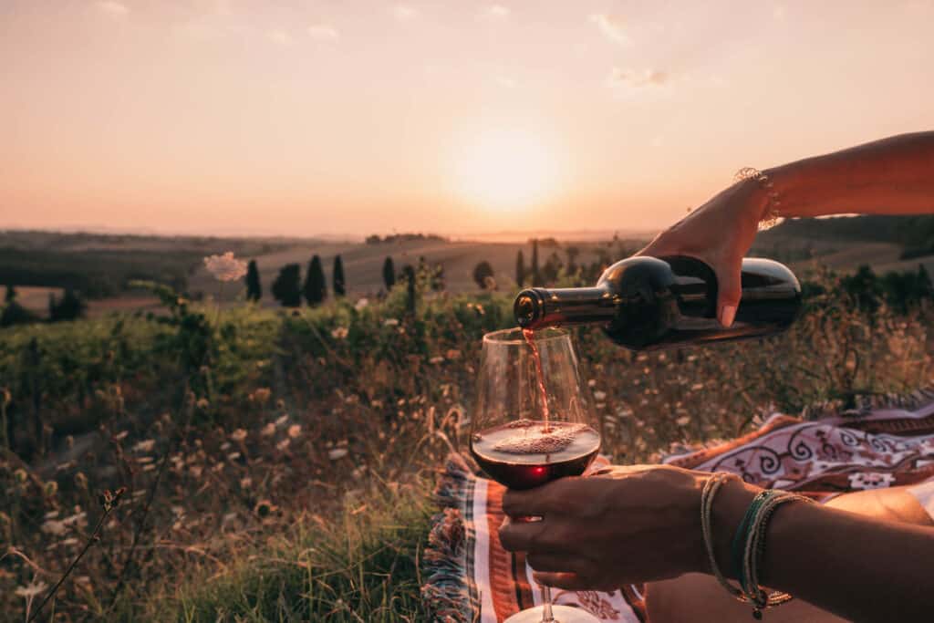 Tuscany Sunset Wine Picnic