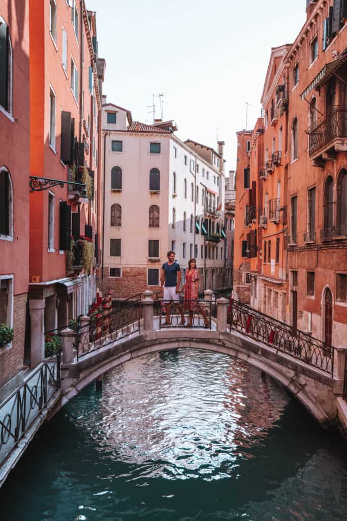 Italy Venice Bridge Canal Couple