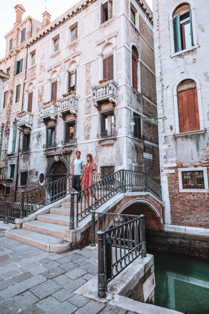 Italy Venice Bridge Canal Couple