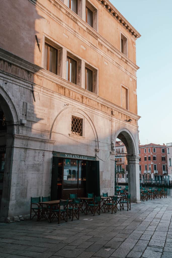 Italy Venice Cafe Naranzaria Sunrise