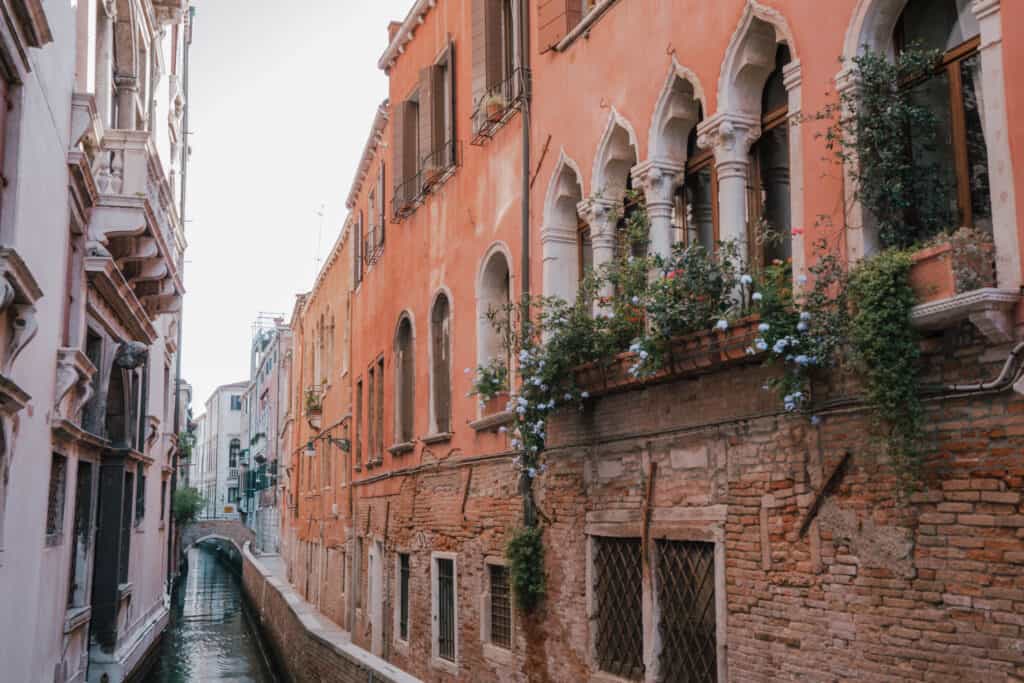 Italy Venice Canal Balcony Flowers