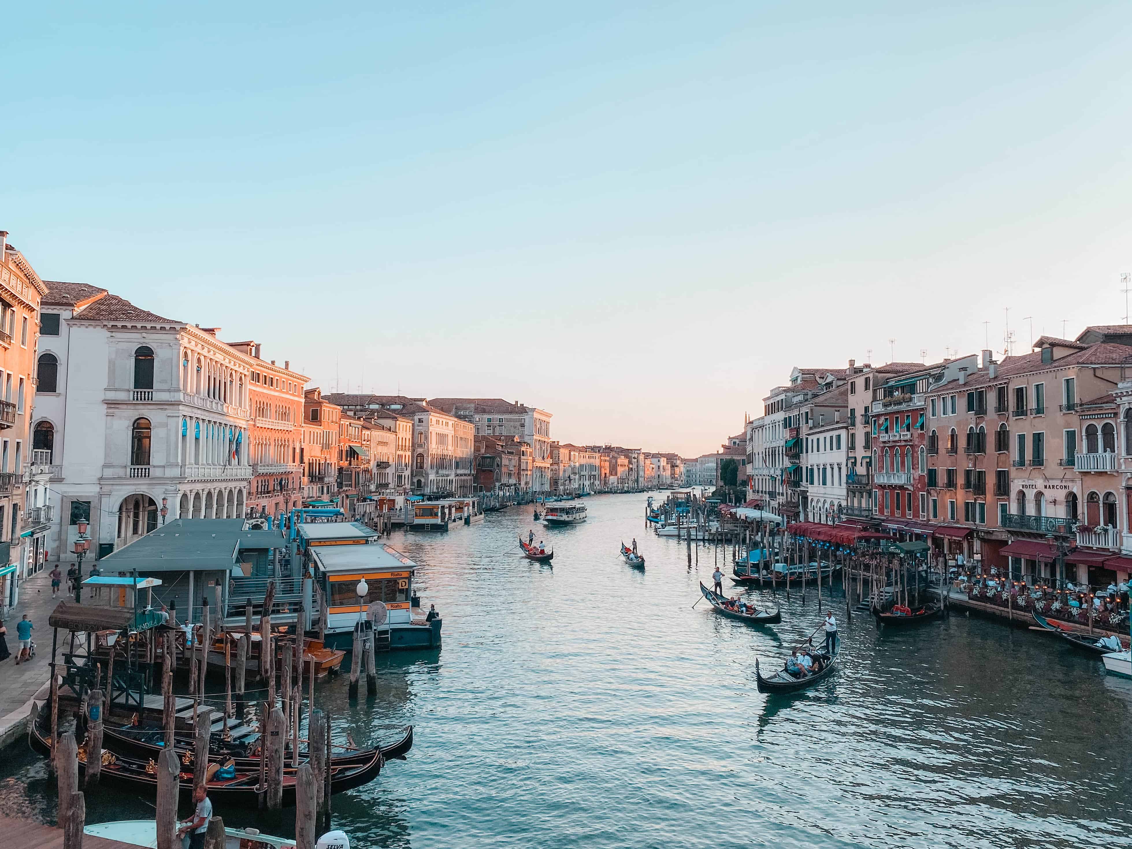 Italy Venice View on Canal Rialto Bridge