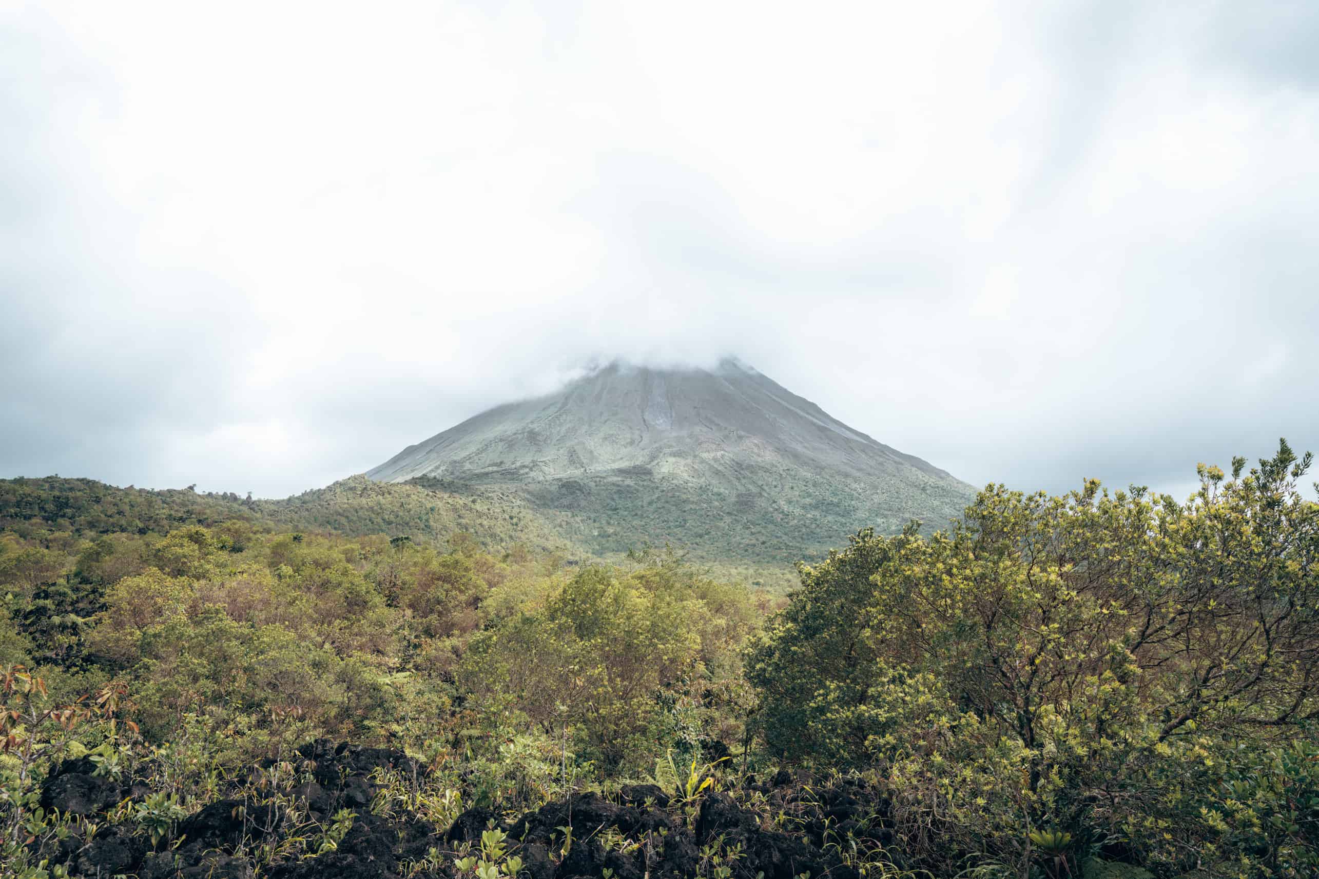 Arenal Volcano is hiding in clouds