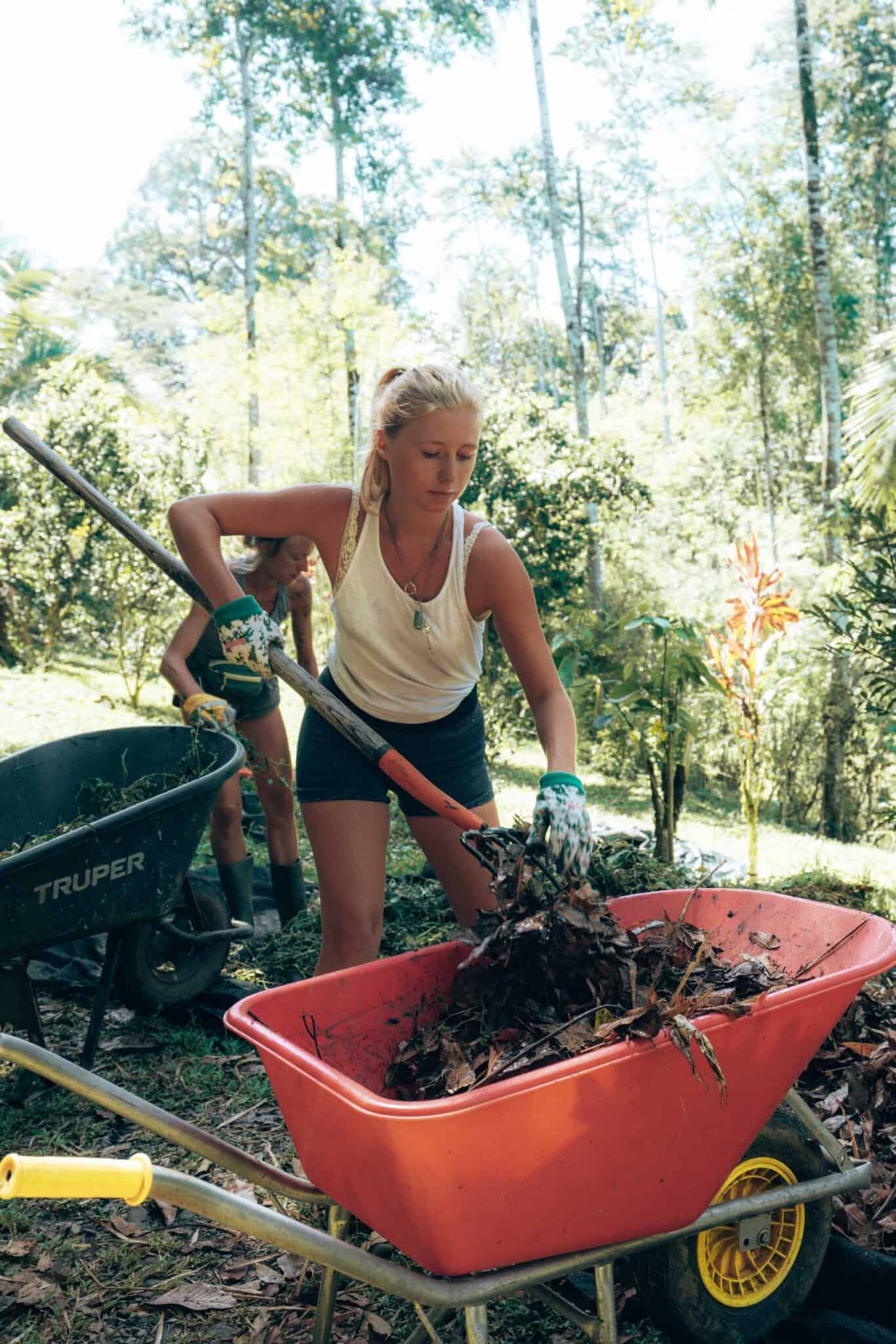 Finca Tierra Permaculture Design Course field work making compost