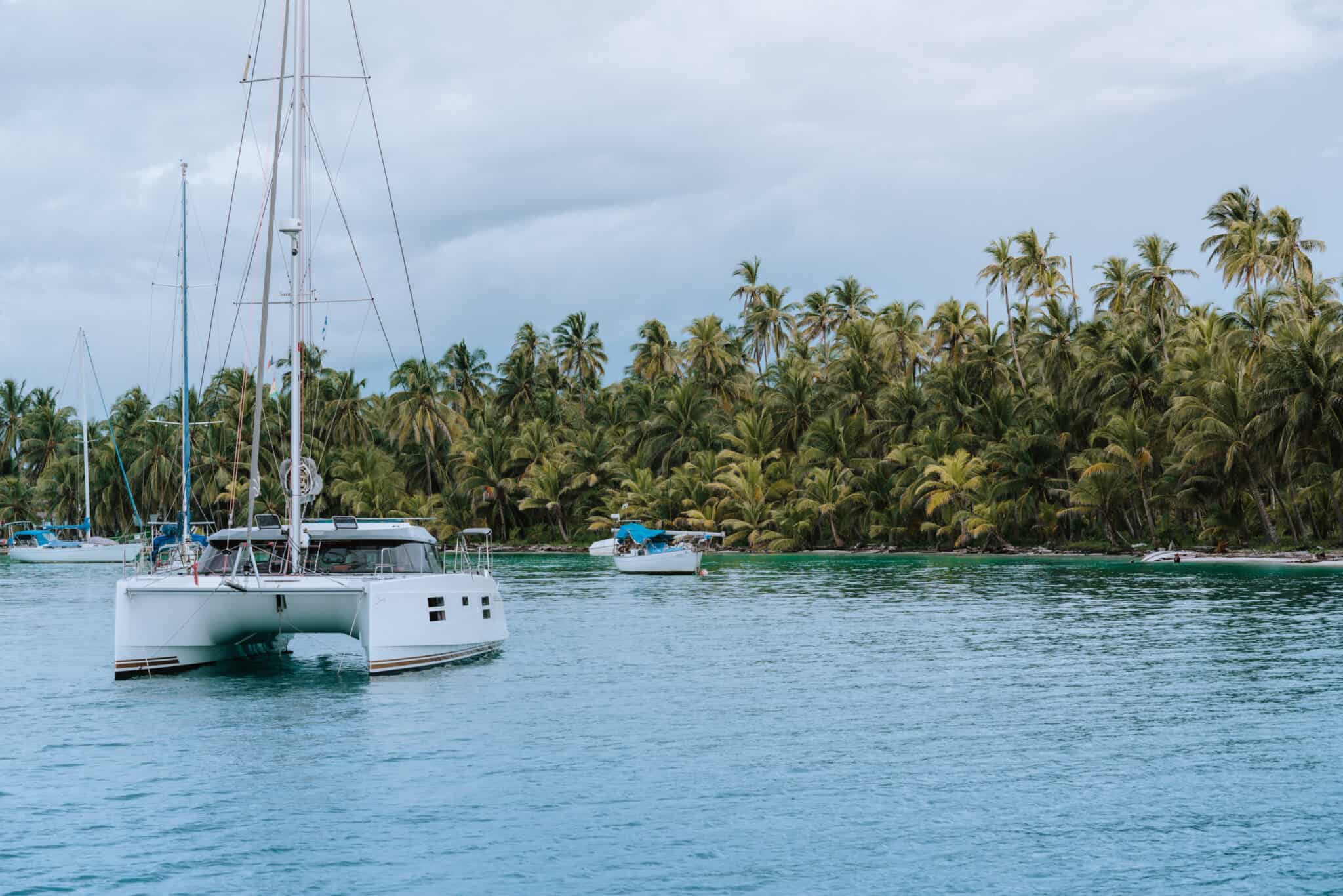 San Blas Islands Sailing Boats Palm Trees