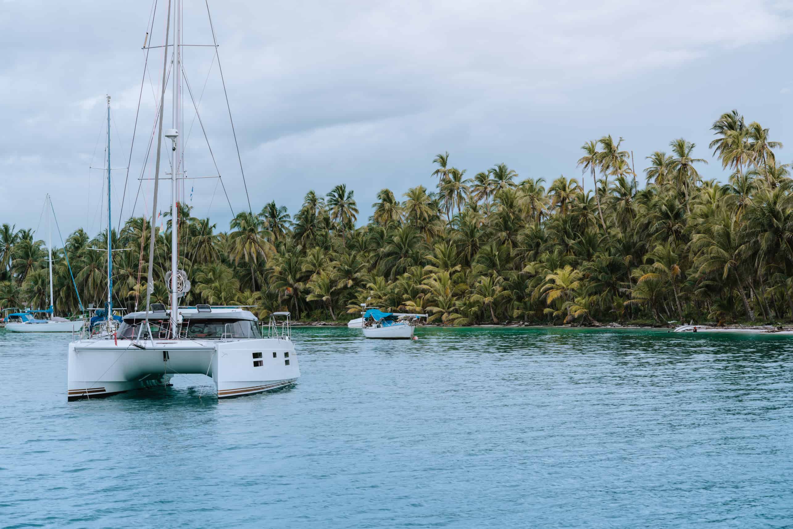 San Blas Islands Sailing Boats Palm Trees