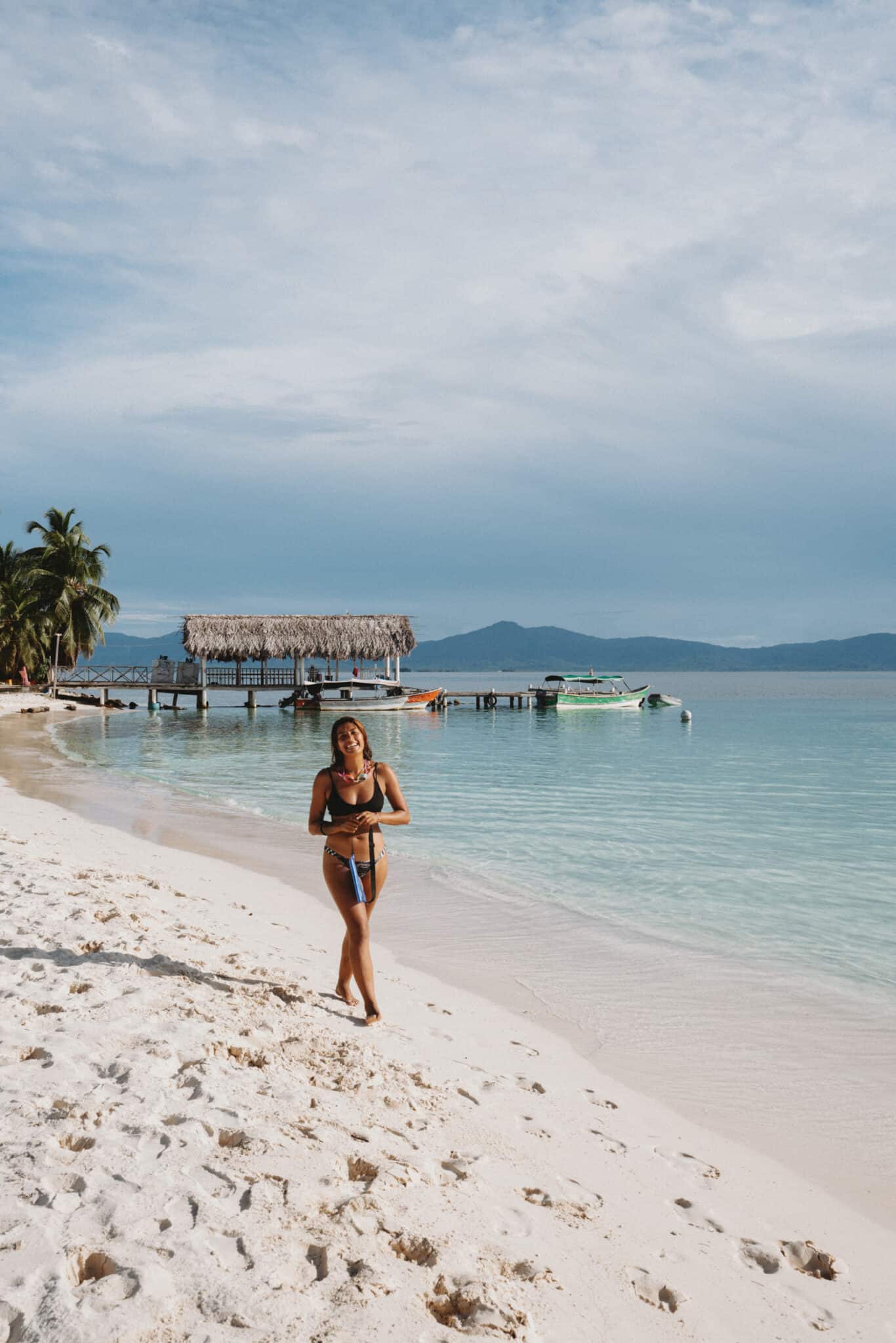 San Blas Islands Woman Walking Beach