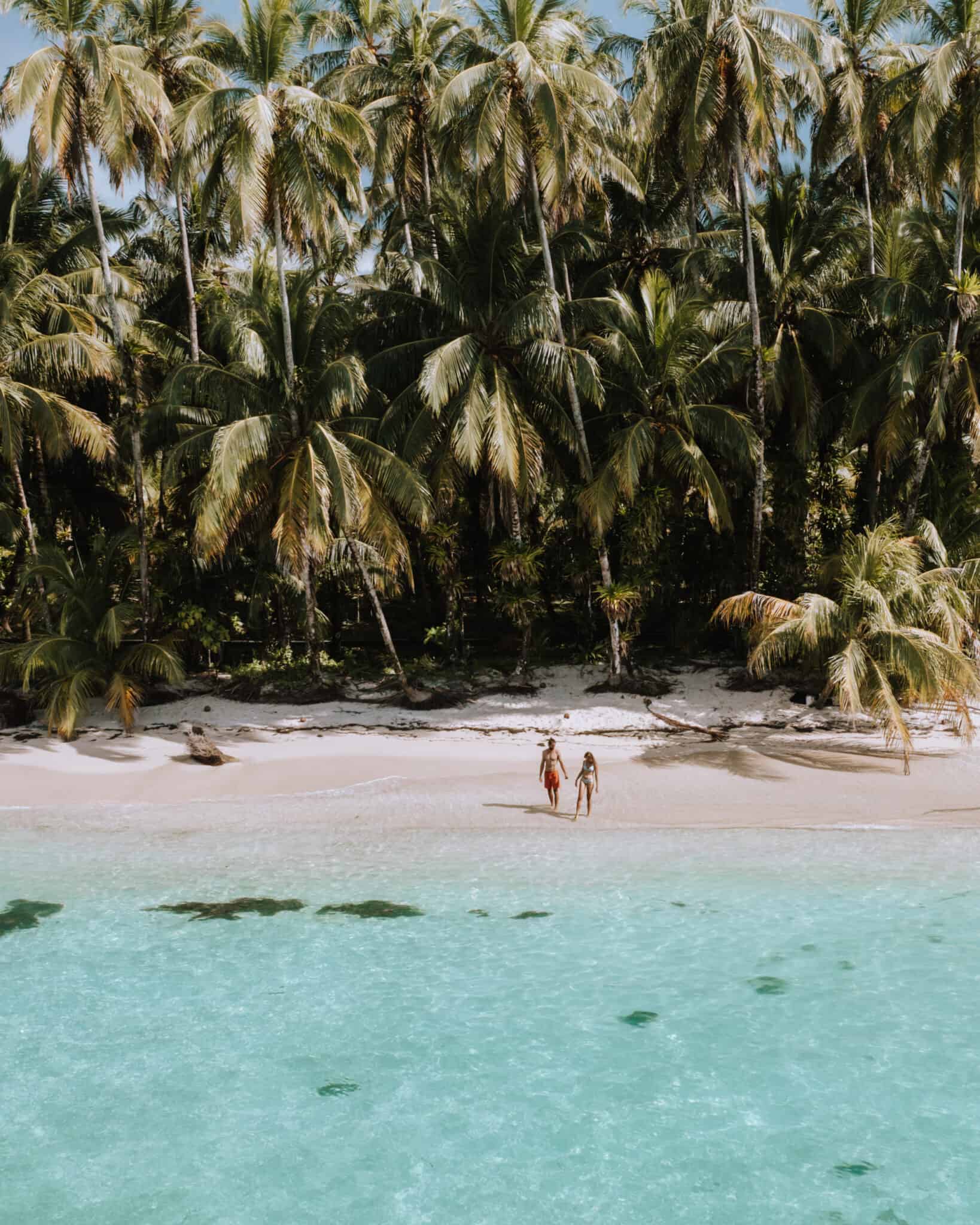 Isla Zapatilla Bocas del Toro Beach Couple Drone