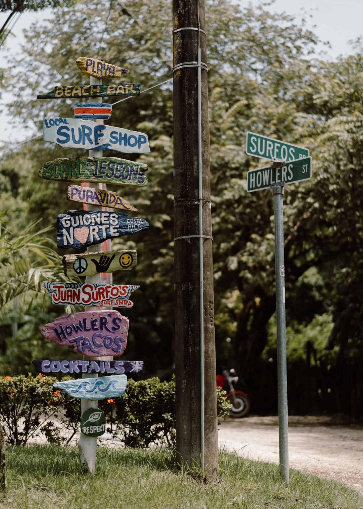 Signs at Playa Guiones Nosara