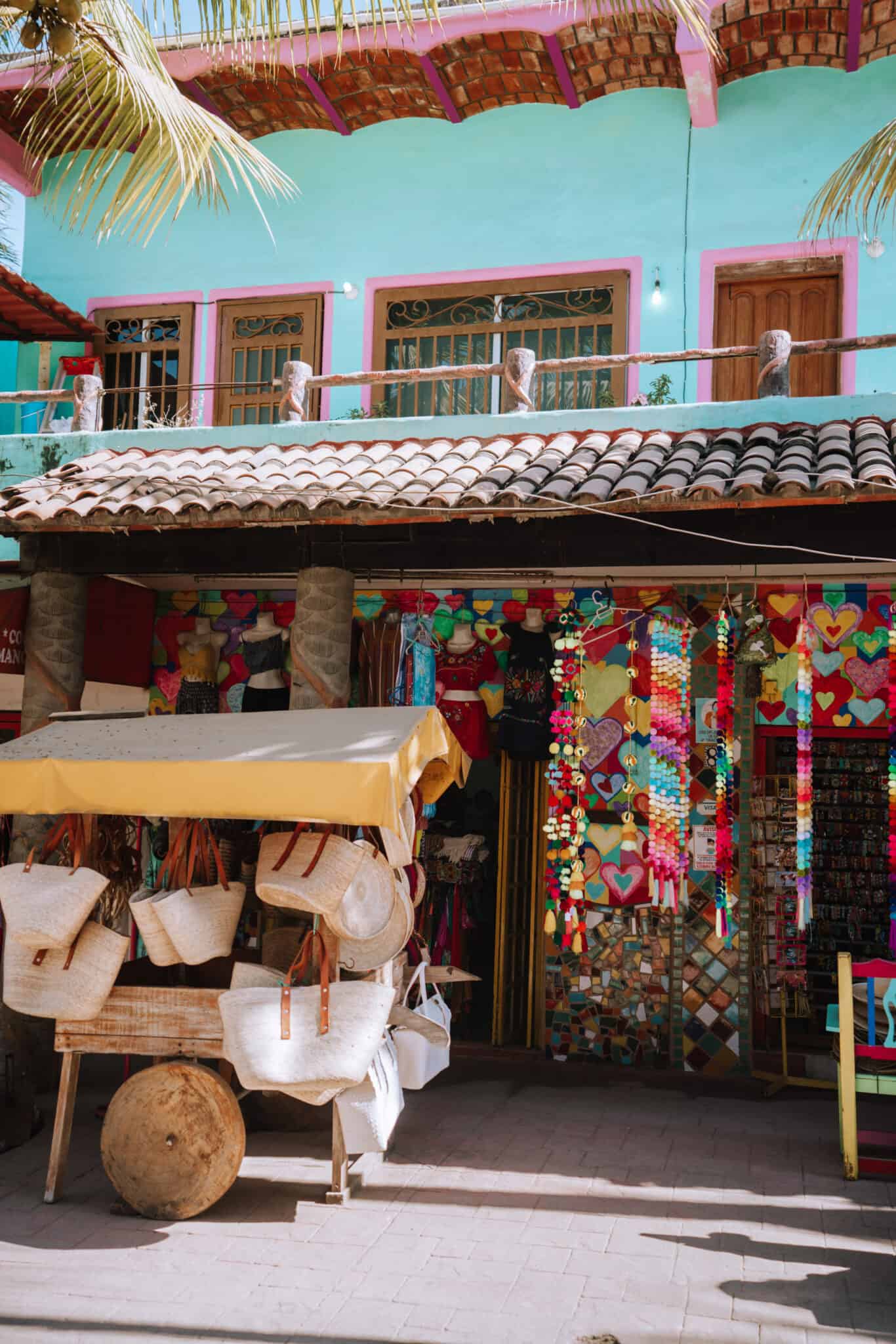A colorful street market in Sayulita, Mexico City.
