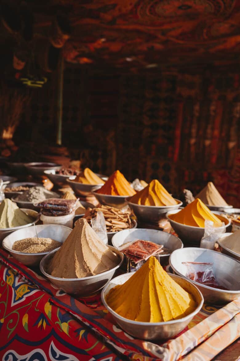 Egypt itinerary: Market offers spices for sale in Egypt.