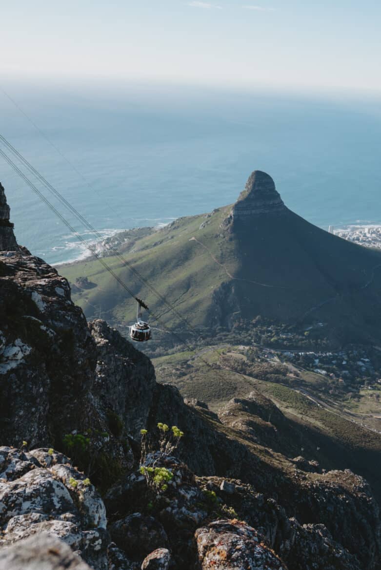 One of the best things to do in Cape Town is taking a cable car ride over Table Mountain.